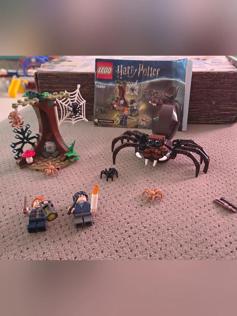 LEGO Harry Potter Aragog's Lair (75950) Minifigures, instructions manual, no box